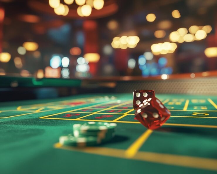 Blackjack table interface showing dealer hand and player options